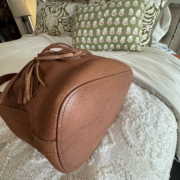 Gigi new york Brown Leather Bucket Bag purse Guc - Picture 5 of 6